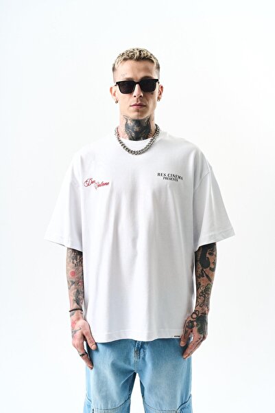 Respire Мъжка тениска с щампа "Кръстникът", бяла