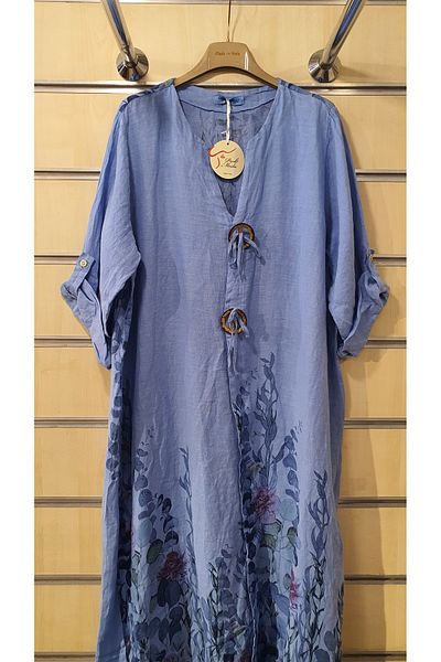 Park Moda ROCHIE ITALIANĂ DE IN CU BUTON CU MODEL DE FLORI