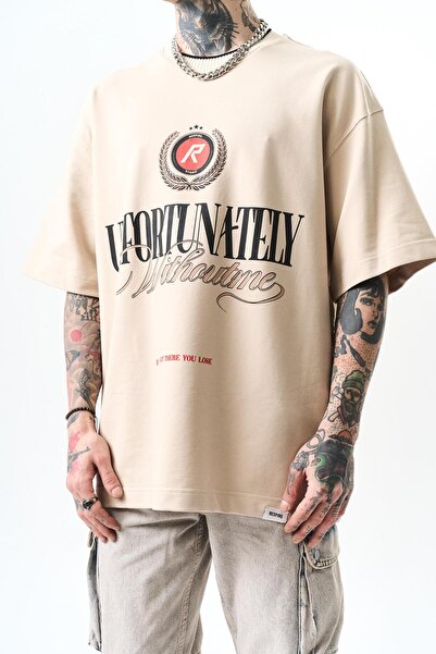 Respire Ανδρικό μπλουζάκι με συντροφιά με στάμπα μπεζ