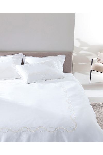 Madame Coco Marguerite King Size Bettbezug-Set mit Stickerei – Satin