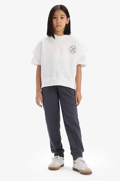 DeFacto Girl's Crew Neck Printed Oversize Sweatshirt - E1879A825Sm
