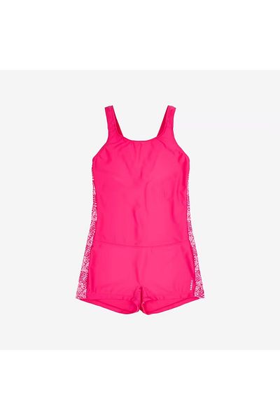 Decathlon Kid's Swimsuit with Shorts Durable Stretchy V Back High Grip Sand Resistant Quick Dry