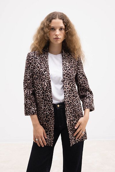 DeFacto Μπουφάν Blazer με κανονική εφαρμογή Leopard Print E1483AX24AU