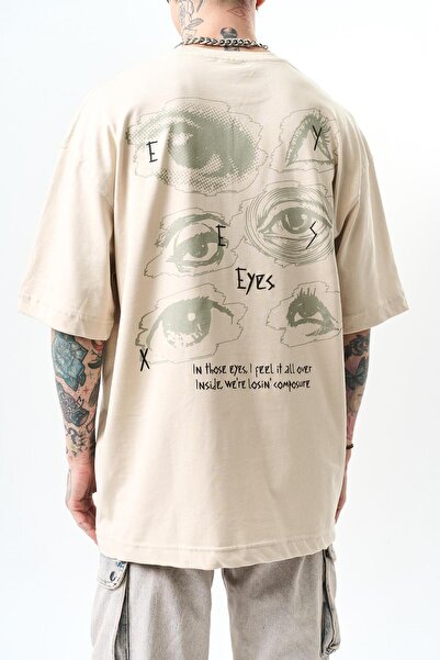 Respire Ανδρικό μπλουζάκι Oversize Μπεζ