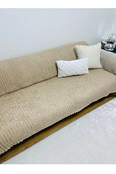 bibaha Süngerli Kadife Koltuk - Çekyat Örtüsü koltuk kılıfı Kaymaz Taban şalı