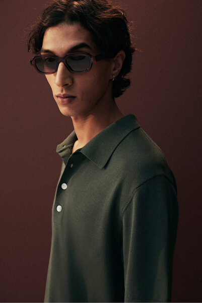 H&M İnce Triko Polo Tişört Regular Fit