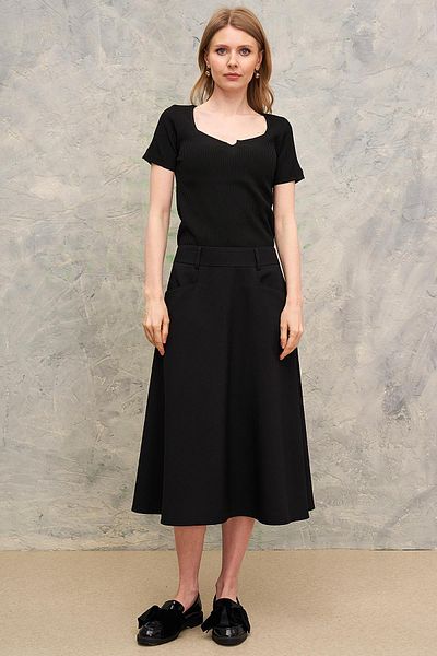 Journey Flared - Pocket Hem Piping Detailed Skirt