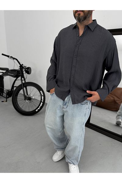 BYBASICMAN Anthracite Paisley Patterned Shirt G-5697/4