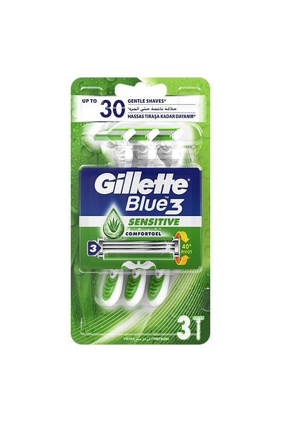 Gillette Blue3 Sensitive Disposable Shaving Blade Set of 3