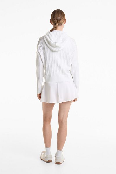 Oysho Pointelle knit hooded jacket