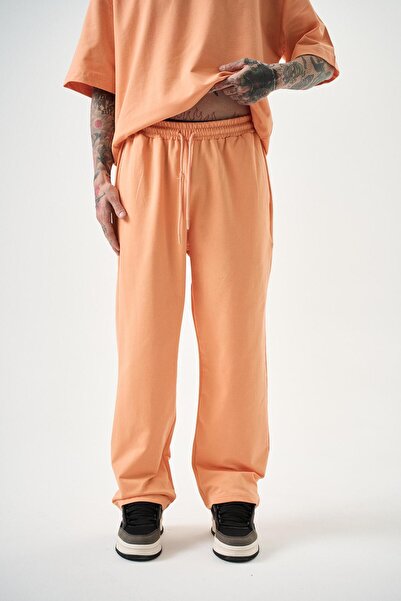 Respire Men's Basic Baggy Sweatpants Peach