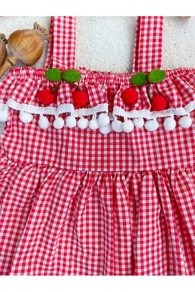 Bilge Trend Cherry Detail Strap Girl's Summer Dress