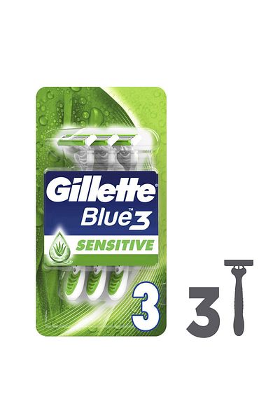 Gillette Blue3 Sensitive Disposable Shaving Blade Set of 3