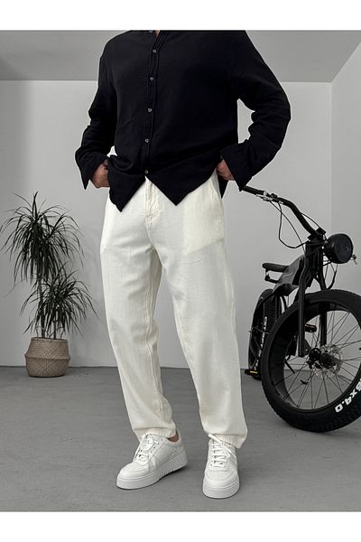 BYBASICMAN بنطال قطني أساسي منسوج إكرو RES-1077