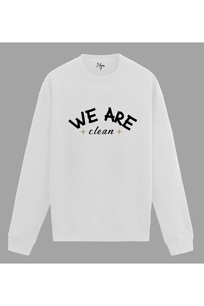 Edizen Unisex Oversize 100% Cotton White Premium φούτερ