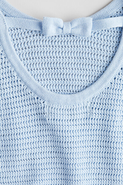 H&M Tığ İşi Görünümlü ve Pamuklu Elbise