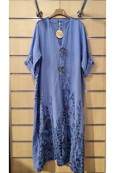 Park Moda ROCHIE ITALIANĂ DE IN CU BUTON CU MODEL DE FLORI
