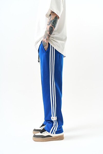 Respire Férfi 3 részes csíkos, részletezett interlock baggy melegítőnadrág