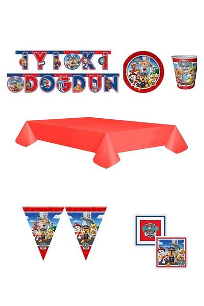 DÜVENCİ TİCARET Licensed Paw Patrol Birthday Set of 8
