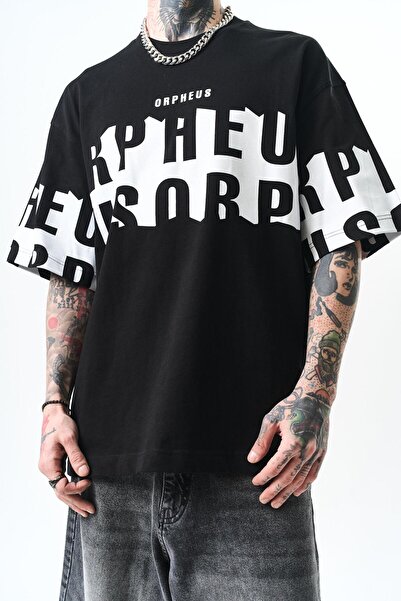 Respire Ανδρικό μπλουζάκι Oversize Μαύρο Orpheus Printed
