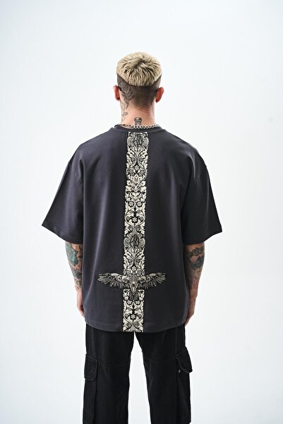 Respire Ανδρικό μπλουζάκι από φλις λεπτομέρεια oversize