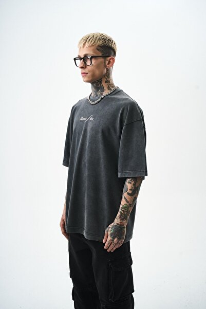 Respire Ανδρικό μπλουζάκι με στάμπα ματιών που πλένεται μαύρο