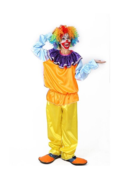 Genel Markalar İkili Takım Yetişkin Palyaço Kostümü, Çok Renkli Palyaço Kıyafeti