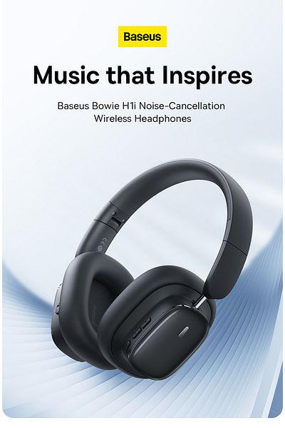 Baseus Bowie H1i- Premium Noise-Canceling Wireless Headphones – Crystal Clear Sound, Unmatched Comfort
