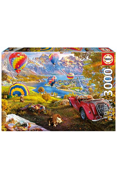 EDUCA 3000 Piece Puzzle Hot Air Balloon Valley