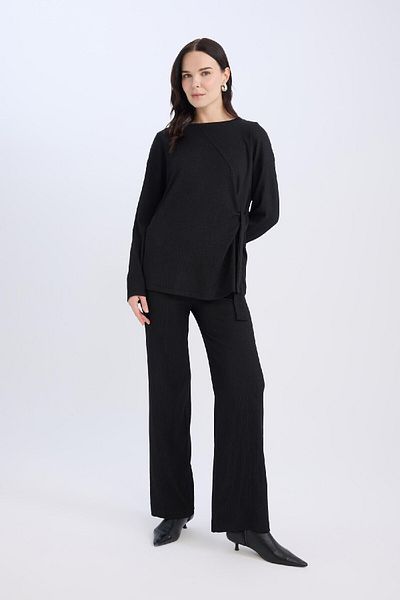 DeFacto Tricou cu mânecă lungă, cu croială obișnuită, cu gât de bicicletă E1800ax25sp