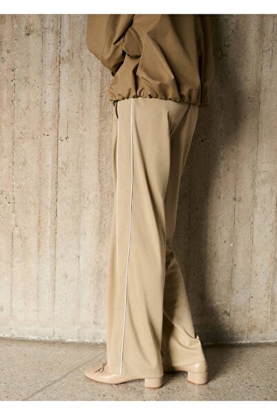 MANGO Woman Kontrast çizgili jogger pantolon