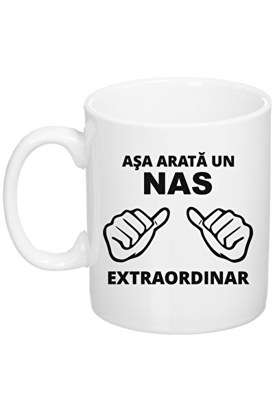 OEM Cana albă personalizată „Așa arată un nas extraordinar”, INOVATIX®. 330 ml