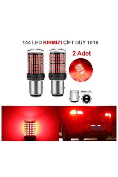 reyoto 2 Adet 144 Led Kırmızı Renk 1016 Çift Duy Stop Ampulü