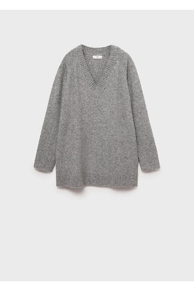 MANGO Woman V-Neck Straight Knitwear Sweater