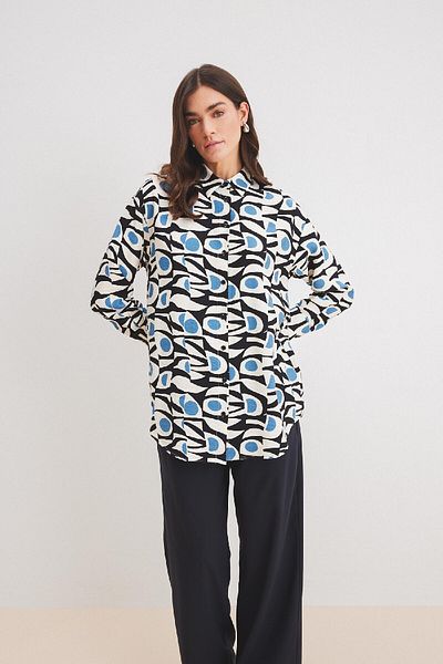 DeFacto Relax Fit Print Long Sleeve Shirttunika E2834Ax25Sp