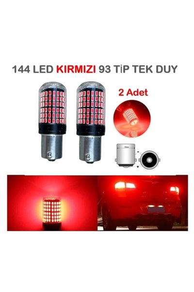 reyoto 2 Adet 144 Led Kırmızı Renk 93 Tip Tek Duy Stop Ampulü