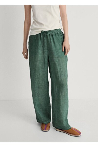 MANGO Woman Rami overdyed tasarım pantolon