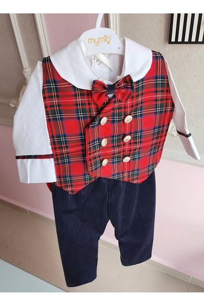 Tozpembebaby Plaid Vest Suit