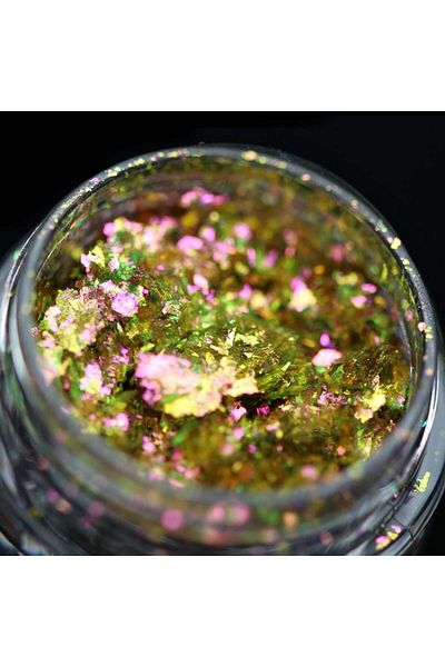 Kajol Beauty Pigment flakes PK121(green-rose-bronze) for makeup KAJOL Beauty, <0.25g
