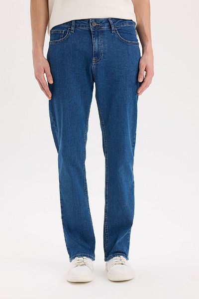 DeFacto Diago Comfort Fit Άνετη εφαρμογή Ψηλόμεσο Φαρδύ τζιν παντελόνι E3324ax25sp