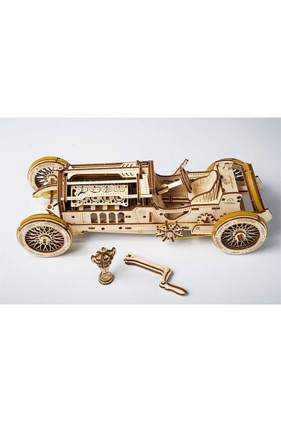 Ugears 3d Puzzle Mechanical Wooden Car - U-9 Grand Prix