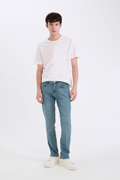 DeFacto Pedro Slim Fit στενή εφαρμογή κανονική μέση στενό τζιν παντελόνι E3366AX25SP
