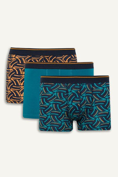 DeFacto Regular Fit Printed Boxer 3 συσκευασιών B0495ax25sp