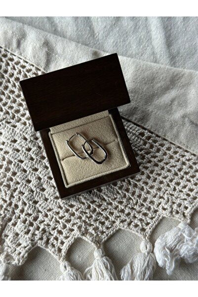 MİOSA Dörtgen Halka Kadın Gümüş Küpe