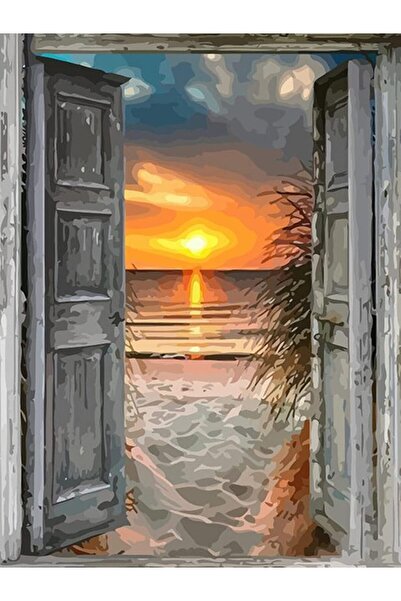 Genel Markalar Açık Kapı Çerçeveli 90x110 Sayılarla Boyama Hobi Seti