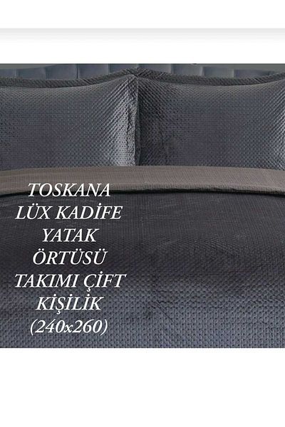 HMZ Textile Dowery Casual Toscan Luxury Velvet Double Bed Cover Set