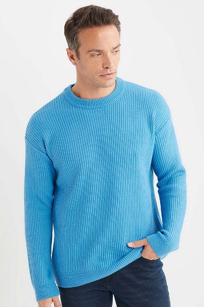 DeFacto Übergroßer, breiter Strickpullover mit Rundhalsausschnitt B9718AX24WN