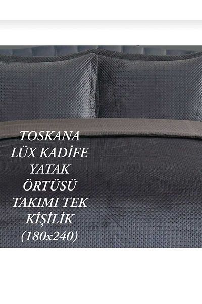 HMZ Textile Dowery Casual Toscan Luxury Velvet Single Bed Cover Set