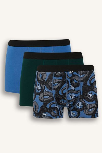 DeFacto Regular Fit Animal Printed Boxer 3 τεμαχίων E2926ax25sp