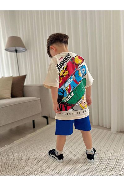 Canlook Super Heroes Cartoon Character Printed Summer Bottom-Top Set